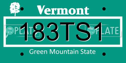 183TS1 Vermont License Plate