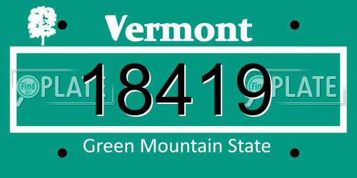18419 Vermont License Plate
