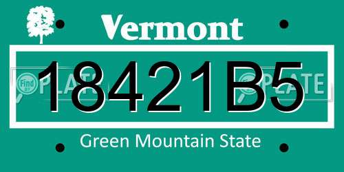 18421B5 Vermont License Plate
