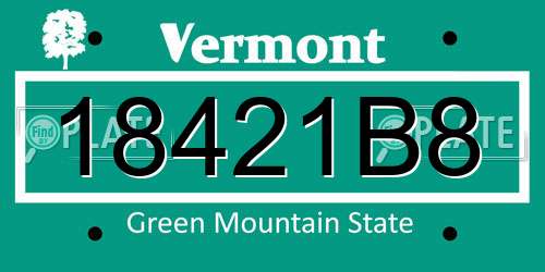 18421B8 Vermont License Plate