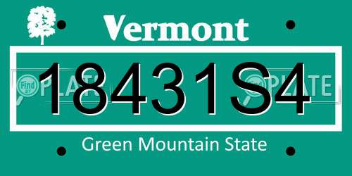 18431S4 Vermont License Plate