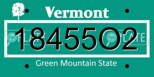 18455O2 Vermont License Plate