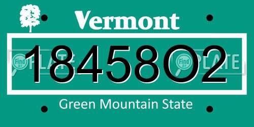 18458O2 Vermont License Plate