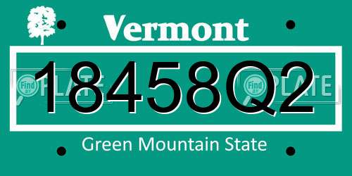 18458Q2 Vermont License Plate