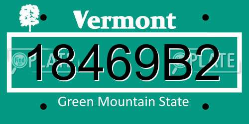 18469B2 Vermont License Plate
