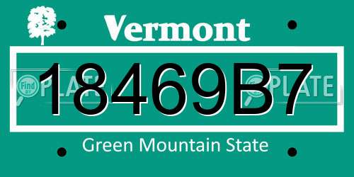 18469B7 Vermont License Plate