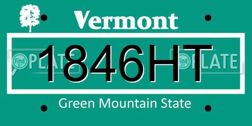 1846HT Vermont License Plate