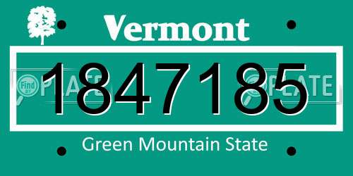 1847185 Vermont License Plate