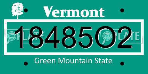 18485O2 Vermont License Plate