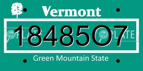 18485O7 Vermont License Plate