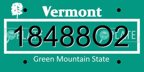 18488O2 Vermont License Plate
