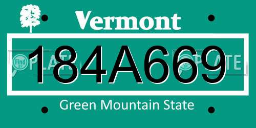 184A669 Vermont License Plate