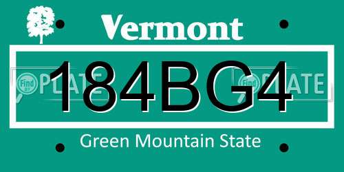 184BG4 Vermont License Plate