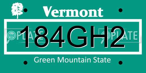 184GH2 Vermont License Plate