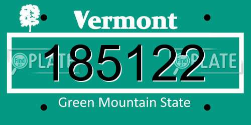 185122 Vermont License Plate