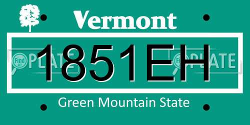 1851EH Vermont License Plate