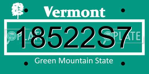 18522S7 Vermont License Plate