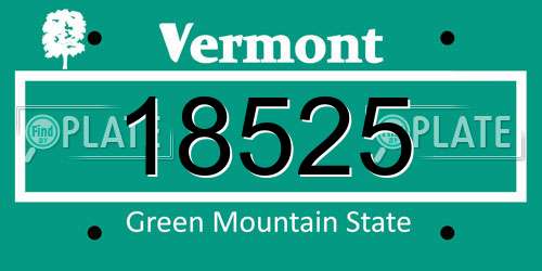 18525 Vermont License Plate