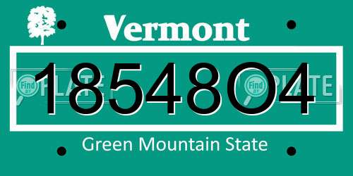 18548O4 Vermont License Plate