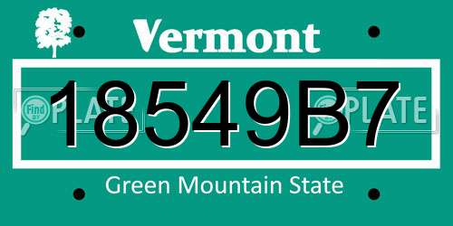 18549B7 Vermont License Plate