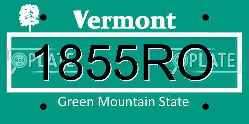 1855RO Vermont License Plate