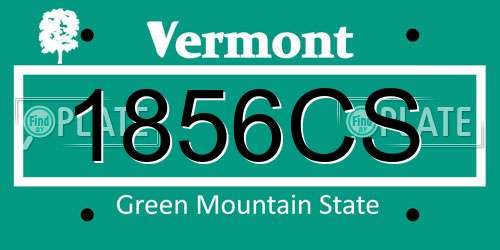 1856CS Vermont License Plate