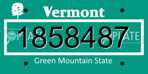 1858487 Vermont License Plate