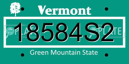 18584S2 Vermont License Plate