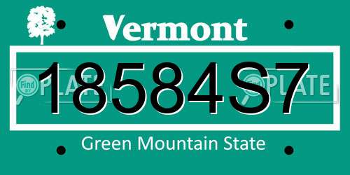 18584S7 Vermont License Plate