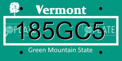 185GC5 Vermont License Plate