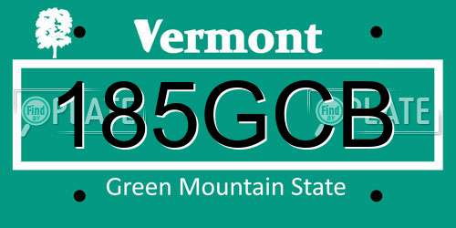 185GCB Vermont License Plate