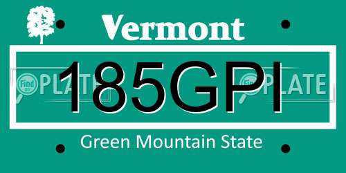 185GPI Vermont License Plate