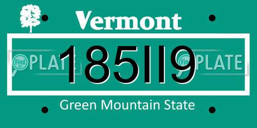 185II9 Vermont License Plate