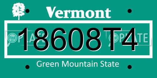 18608T4 Vermont License Plate