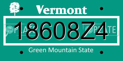18608Z4 Vermont License Plate