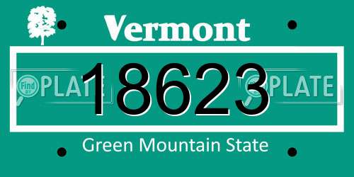 18623 Vermont License Plate