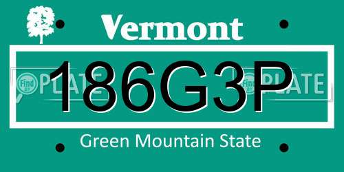 186G3P Vermont License Plate
