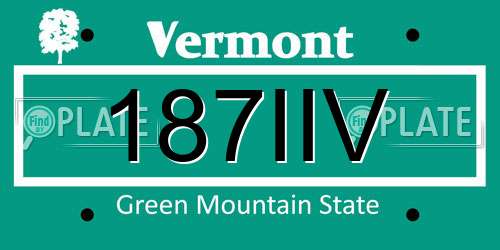 187IIV Vermont License Plate