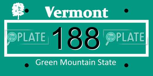 188 Vermont License Plate