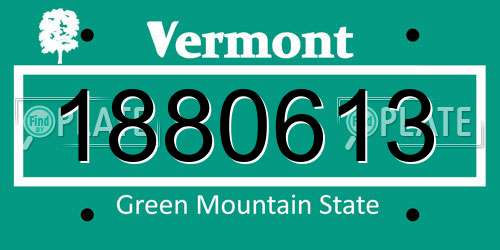 1880613 Vermont License Plate