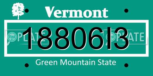 18806I3 Vermont License Plate