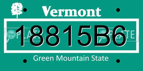 18815B6 Vermont License Plate
