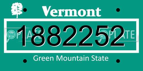 1882252 Vermont License Plate