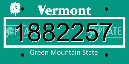 1882257 Vermont License Plate
