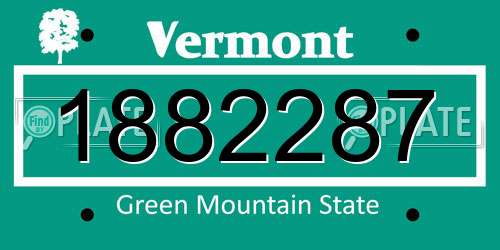 1882287 Vermont License Plate