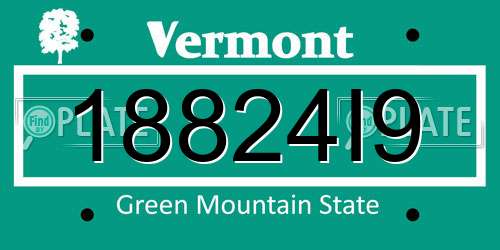 18824I9 Vermont License Plate