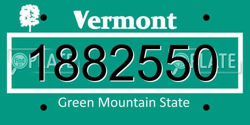 1882550 Vermont License Plate