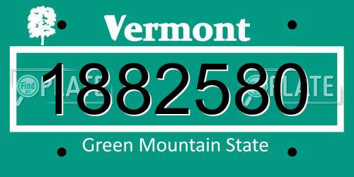 1882580 Vermont License Plate
