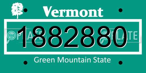 1882880 Vermont License Plate