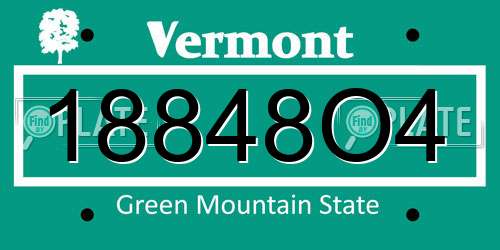 18848O4 Vermont License Plate